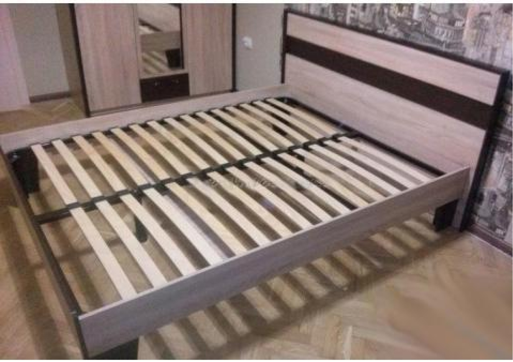 Спальня Скарлет (Ліжко, Шафа 3Д, 2 приліжкові тумби) Дуб сонома/Венге магія Сокме