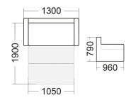 Диван Бета 790/1300/960-1900 Інарі (сірий) Меблі-Сервіс