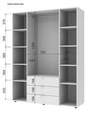 Распашной шкаф для одежды Doros Гелар Белый 4 ДСП 155х49,5х203,4 (80397642) Распашной шкаф для одежды Doros Гелар Белый 4 ДСП 155х49,5х203,4 (80397642)