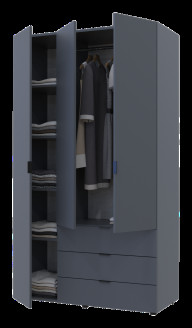 Шкаф для одежды Doros Гелар 3 ДСП 116,2х49,5х203,4 (80737074) Графит