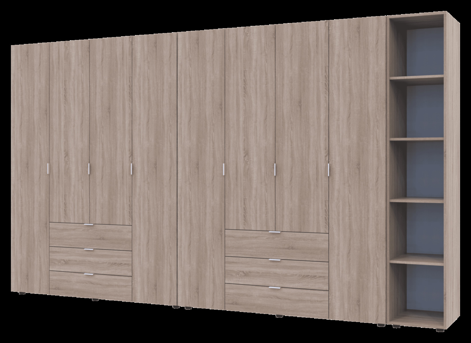 Комплект Doros Гелар с Этажеркой 4+4 ДСП 348.2х49.5х203.4 (42005053)  Дуб Сонома 