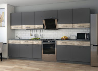 Кухня Doros Лея 3.4 м ДСП 340х60х250 (81000011) Графит/Клондайк 