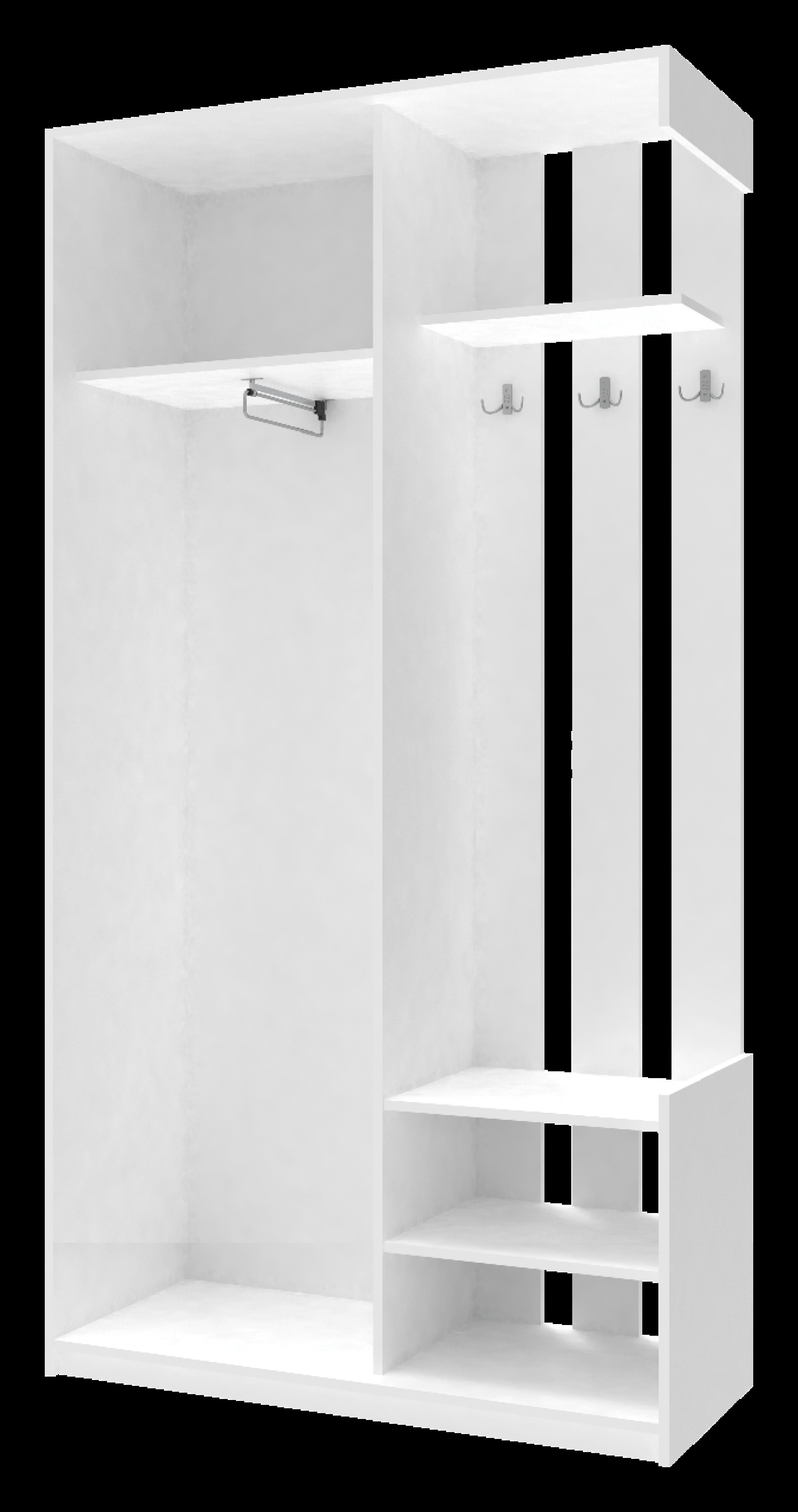Прихожая Doros City One Door 1 Зеркало 110х45х210 (44900058) Белый