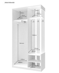 Прихожая Doros City One Door 1 Зеркало 110х45х210 (44900058) Белый