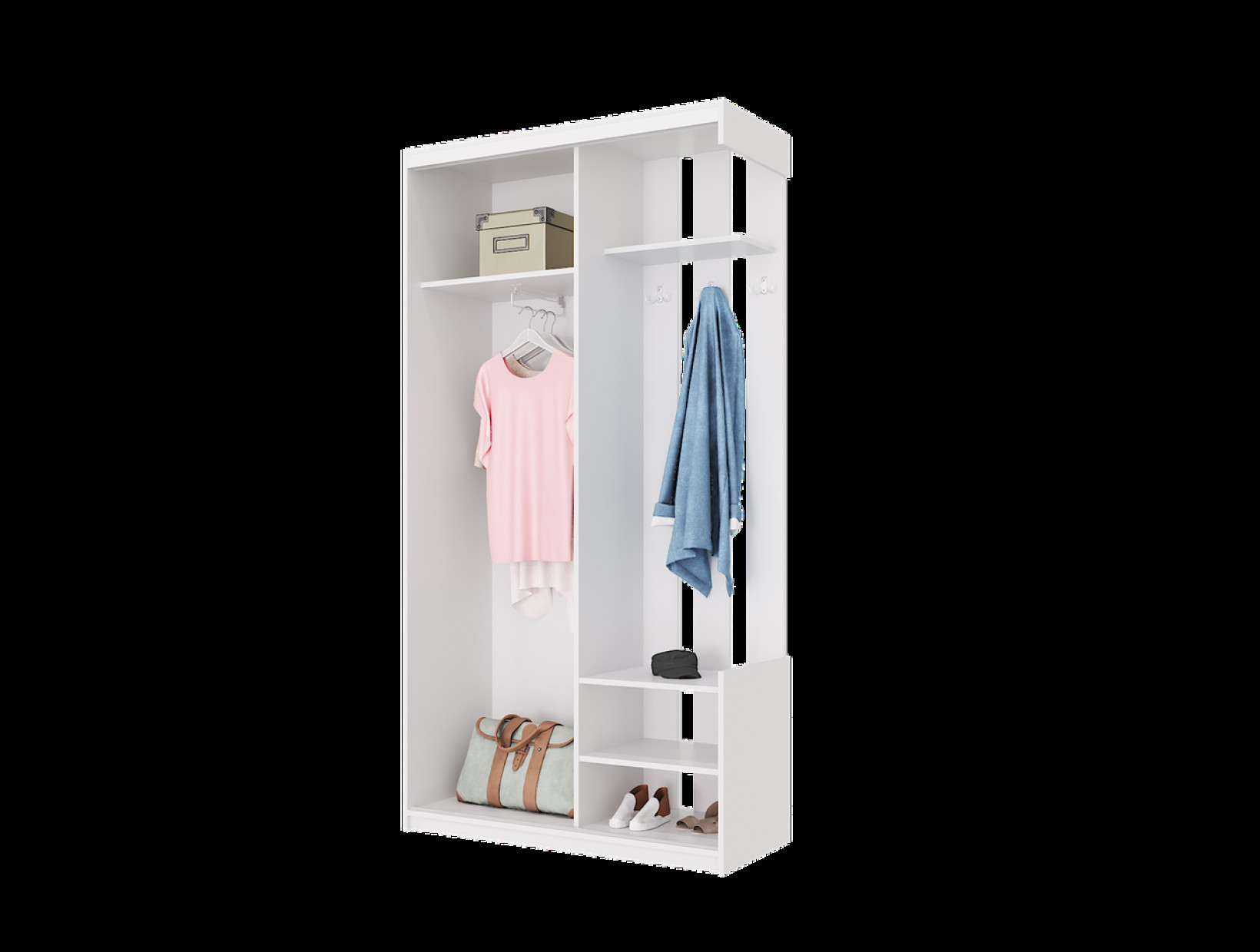 Прихожая Doros City One Door 1 Зеркало 110х45х210 (44900058) Белый