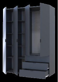 Шкаф для одежды Doros Гелар 3ДСП/Зеркало 155х49.5х203.4 (42002158) Графит Шкаф для одежды Doros Гелар 3ДСП/Зеркало 155х49.5х203.4 (42002158) Графит
