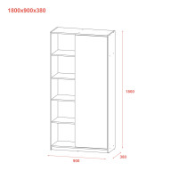 Шкаф для одежды Doros Студент  ДСП 90х38х180 (44900273) Графит/Белый