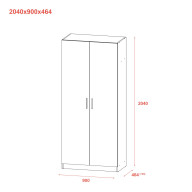 Шкаф для одежды Doros Промо 2 ДСП 90х48х204 (80737764) Серый