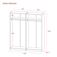 Комплект Doros Промо 2+2 ДСП 180х48х204 (80737766) Серый Комплект Doros Промо 2+2 ДСП 180х48х204 (80737766) Серый