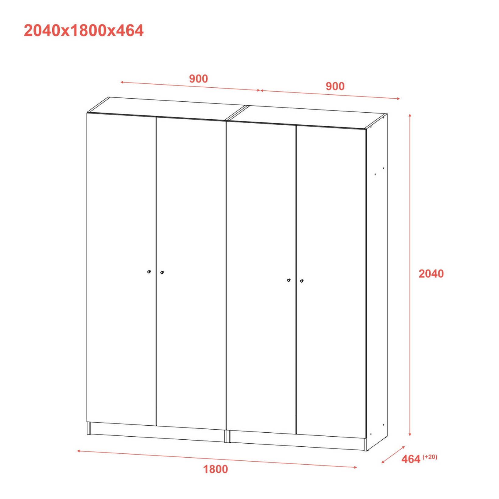 Комплект Doros Промо 2+2 ДСП 180х48х204 (80737766) Серый