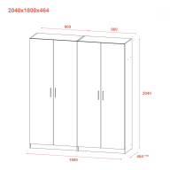 Комплект Doros Промо с полками 2+2 ДСП 180х48х204 (80737771) Серый