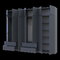 Шкаф для одежды Doros Лукас 3+4 ДСП 300х50х240 (42005133)  Графит