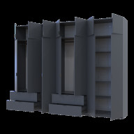 Шкаф для одежды Doros Лукас 3+4 ДСП 315х50х240 (42005137) Графит