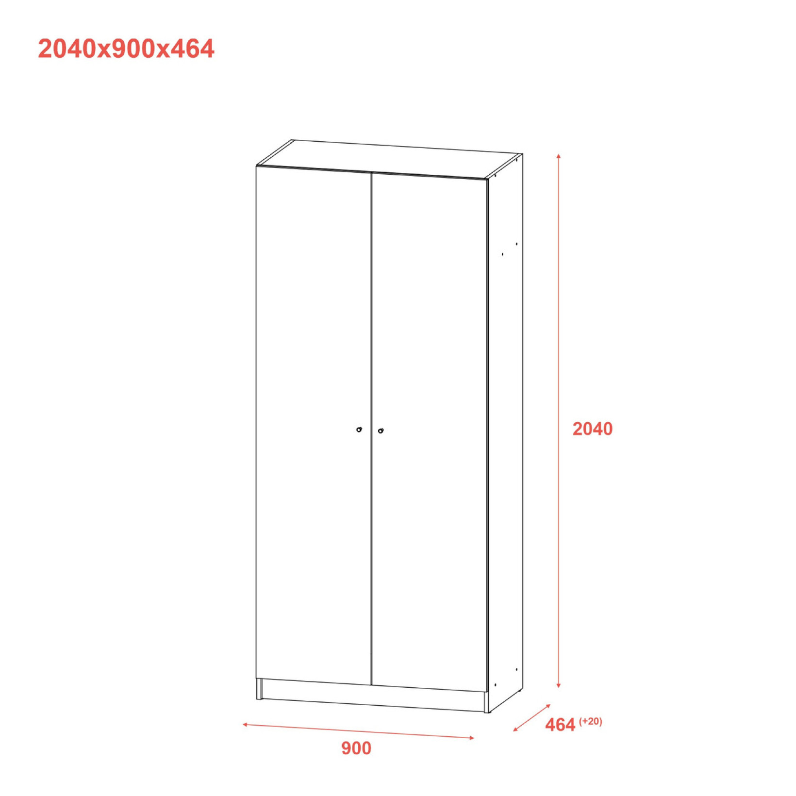 Шкаф для одежды Doros Промо 2 ДСП 90х48х204 (44900232) Графит