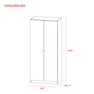 Шкаф для одежды Doros Промо 2 ДСП 90х48х204 (44900232) Графит