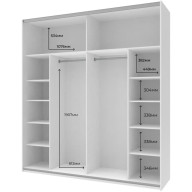 Шкаф купе Doros G-Caiser 2 ДСП / 4 части 220х60х240 (42003004) Белый со вставкой Бетон