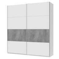 Шкаф купе Doros G-Caiser 2 ДСП / 4 части 220х60х240 (42003004) Белый со вставкой Бетон