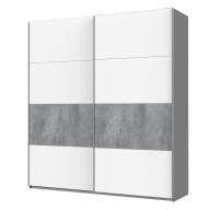 Шкаф купе Doros G-Caiser 2 ДСП / 4 части 220х60х240 (42001013)  Графит/Белый со вставкой Бетон