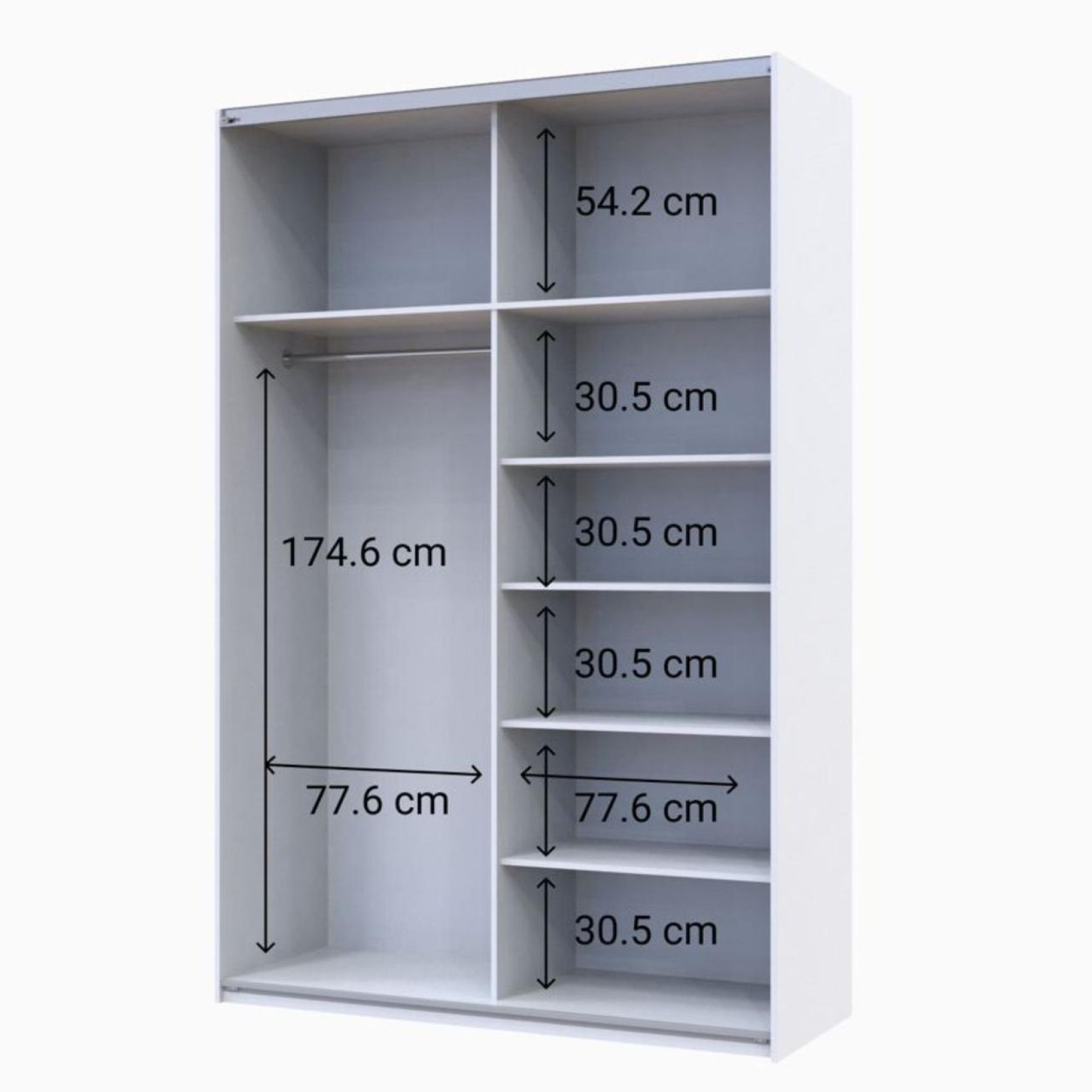 Шкаф купе Doros G-Caiser 2 ДСП / 3 части 160х60х240 (42002104) Белый