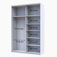 Шкаф купе Doros G-Caiser 2 ДСП / 3 части 160х60х240 (42002104) Белый