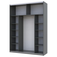 Шкаф купе Doros G-Caiser 1 ДСП / 1 зеркало / 3 части 180х60х240 (42005013) Графит/Дуб Эвок