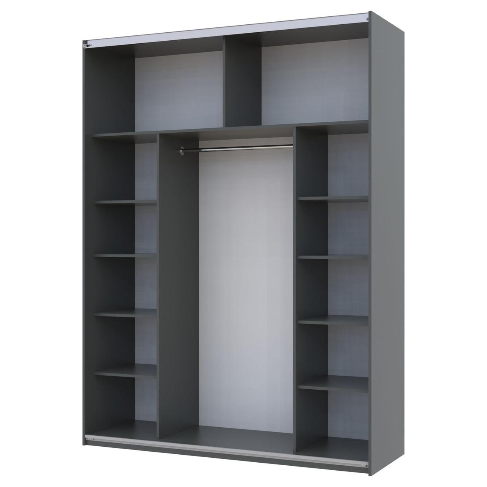 Шкаф купе Doros G-Caiser 1 ДСП / 1 Стекло / 3 части 180х60х240 (42005015) Графит/Дуб Эвок