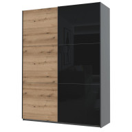 Шкаф купе Doros G-Caiser 1 ДСП / 1 Стекло / 3 части 180х60х240 (42005015) Графит/Дуб Эвок Шкаф купе Doros G-Caiser 1 ДСП / 1 Стекло / 3 части 180х60х240 (42005015) Графит/Дуб Эвок