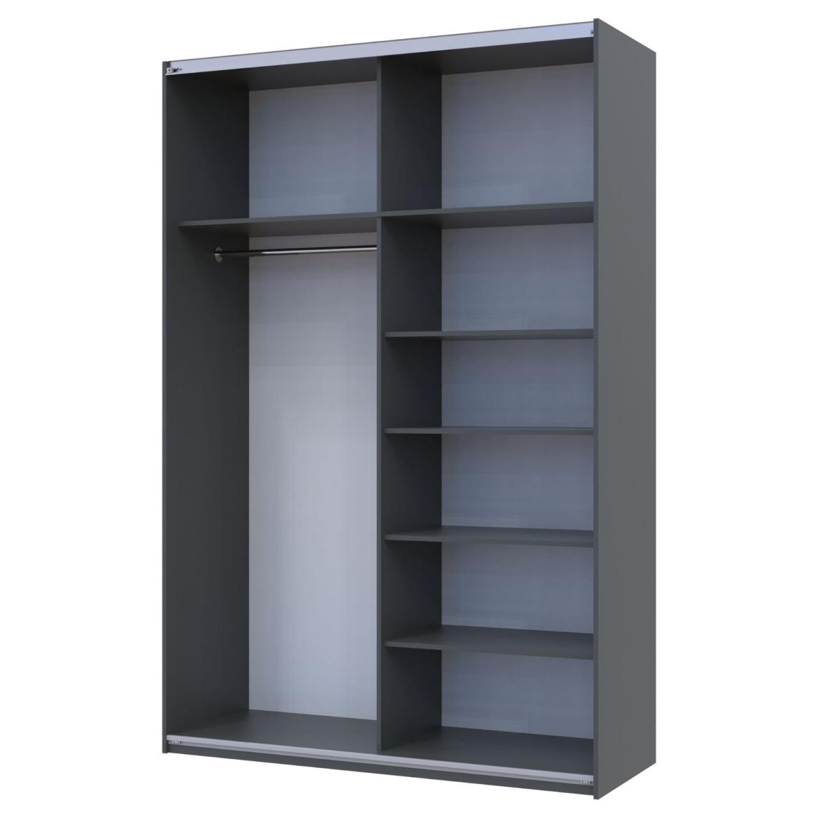Шкаф купе Doros G-Caiser 1 ДСП / 1 Зеркало 160х60х240 (42005072) Графит/Дуб Эвок
