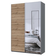 Шкаф купе Doros G-Caiser 1 ДСП / 1 Зеркало 160х60х240 (42005072) Графит/Дуб Эвок Шкаф купе Doros G-Caiser 1 ДСП / 1 Зеркало 160х60х240 (42005072) Графит/Дуб Эвок