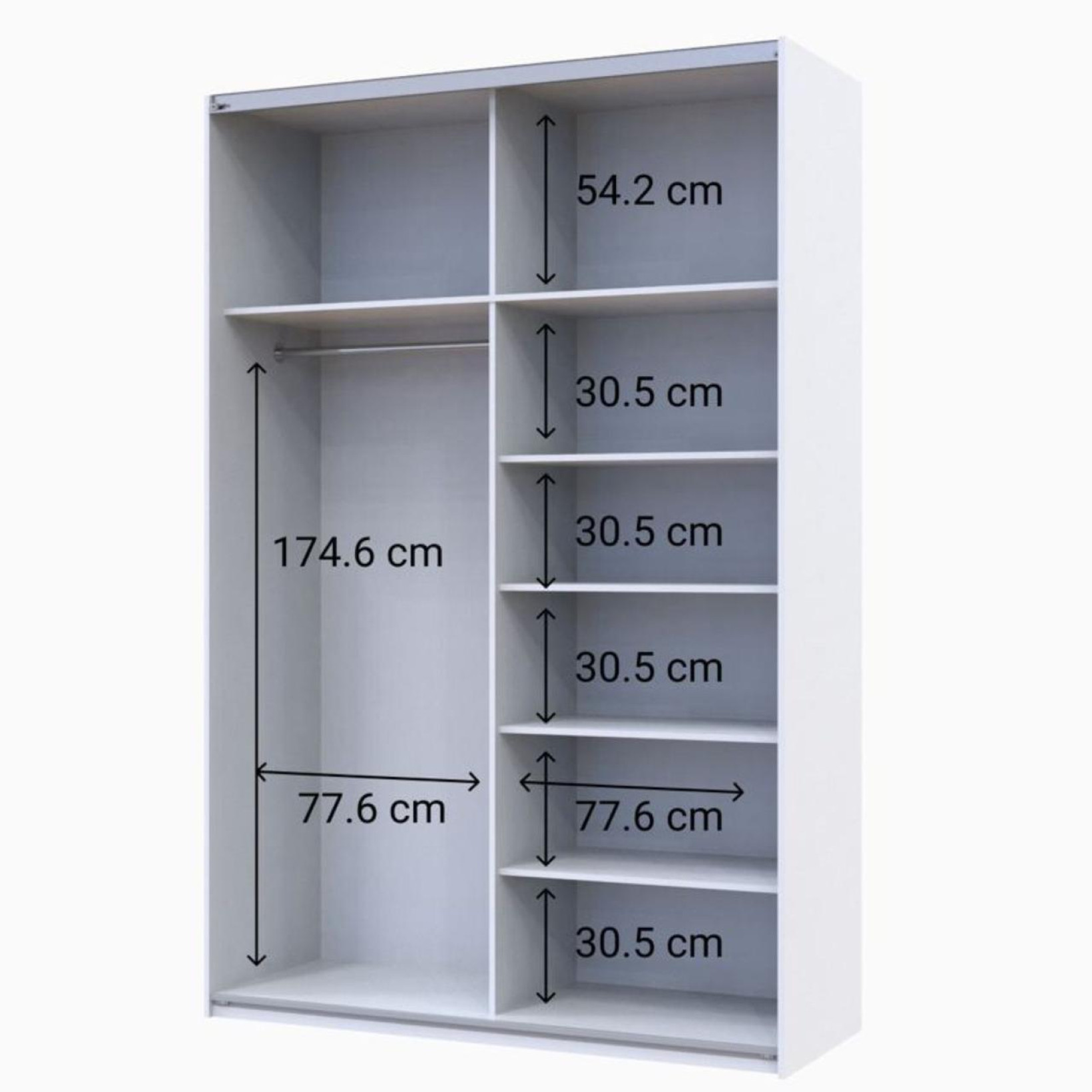 Шкаф купе Doros G-Caiser 2 ДСП / 3 части 160х60х240 (42005087) Белый/Графит
