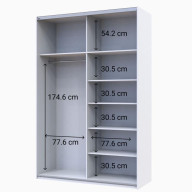 Шкаф купе Doros G-Caiser 2 ДСП / 3 части 160х60х240 (42005087) Белый/Графит Шкаф купе Doros G-Caiser 2 ДСП / 3 части 160х60х240 (42005087) Белый/Графит