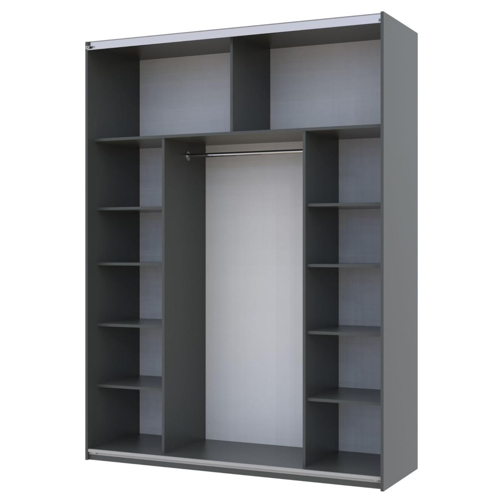 Шкаф купе Doros G-Caiser 1 ДСП / 1 стекло / 3 части 180х60х240 (42005090) Графит/Белый