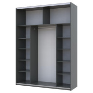 Шкаф купе Doros G-Caiser 1 ДСП / 1 стекло / 3 части 180х60х240 (42005090) Графит/Белый