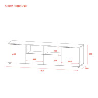 Комод Doros Рон 4 2 фасада 2 шухляды 180х38х50 (41516046) Кашемир