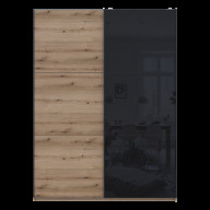 Шкаф купе Doros G-Caiser 1 ДСП / 1 Стекло / 3 части 180х60х240 (80737750)  Дуб Эвок/Черный