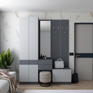 Тумба с зеркалом Doros Сола ДСП/зеркало 45х40х168.6 (44900342) Графит