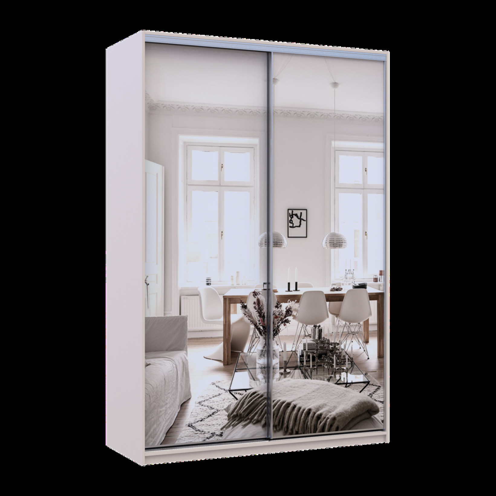 Шкаф купе Doros Сити Лайт 2 Зеркала 150х60х225 (80736359) Кашемир 