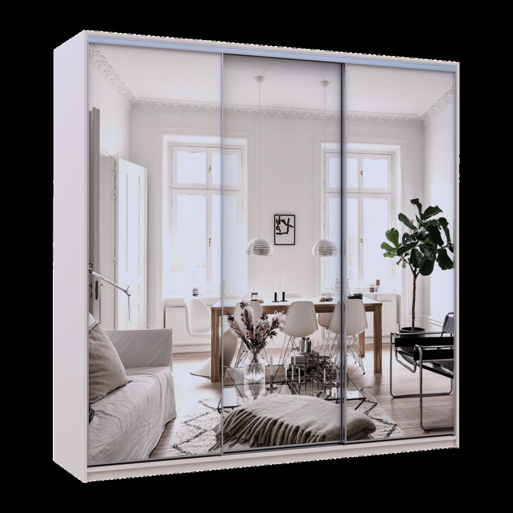 Шкаф купе Doros Сити Лайт 3 Зеркала 225х60х225 (80736386) Кашемир 