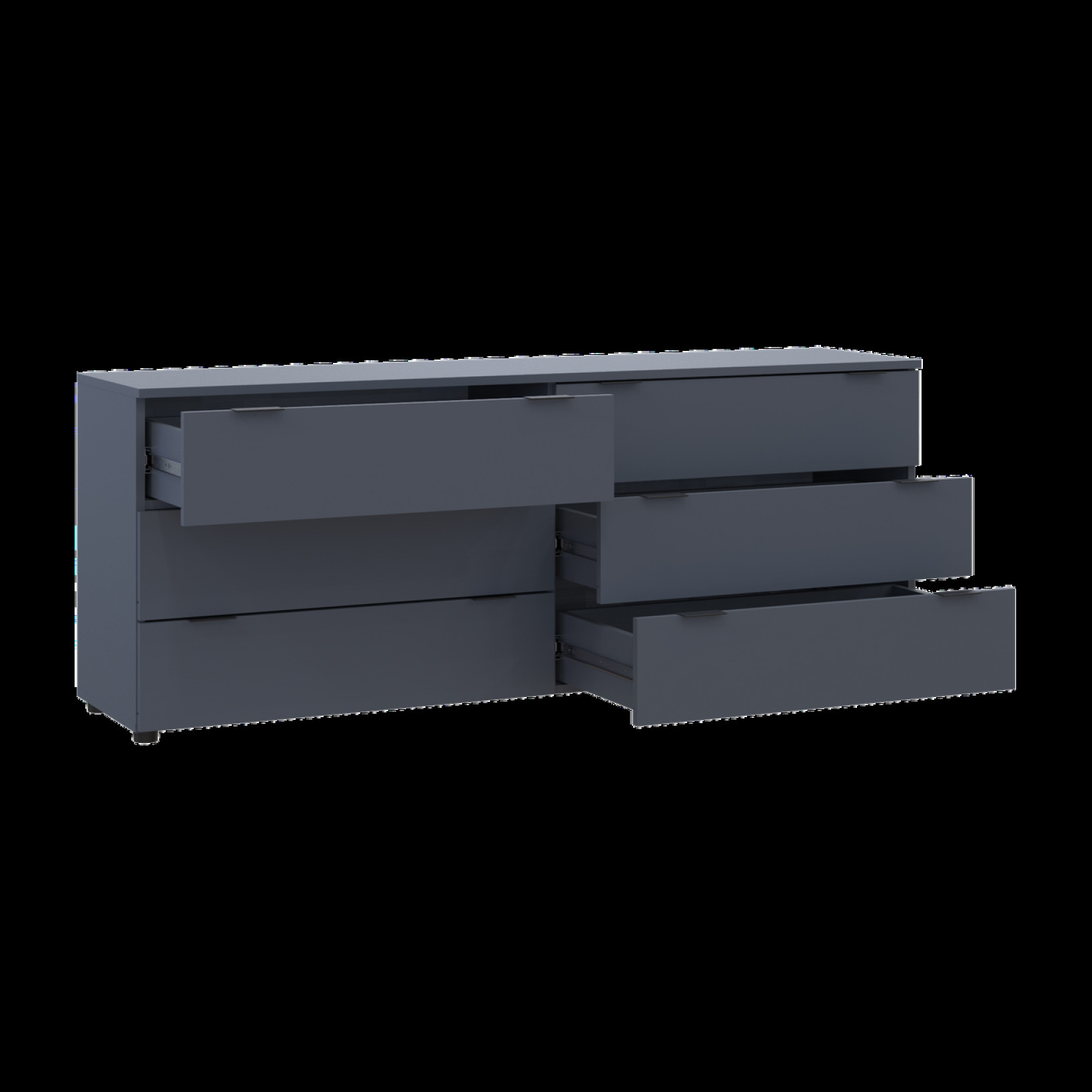 Комод Doros Рон 9 на 6 Ящичков 160х38х62 (41516176)  Графит