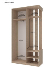 Прихожая Doros City One Door 1 Зеркало 110х45х210 (44900083) Дуб Cонома Прихожая Doros City One Door 1 Зеркало 110х45х210 (44900083) Дуб Cонома