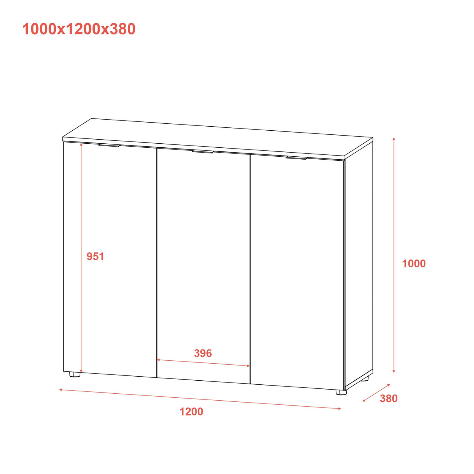 Комод Doros Рон 6 3 фасади 120х38х100 (41516048) Кашемир