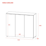 Комод Doros Рон 6 3 фасади 120х38х100 (41516048) Кашемир