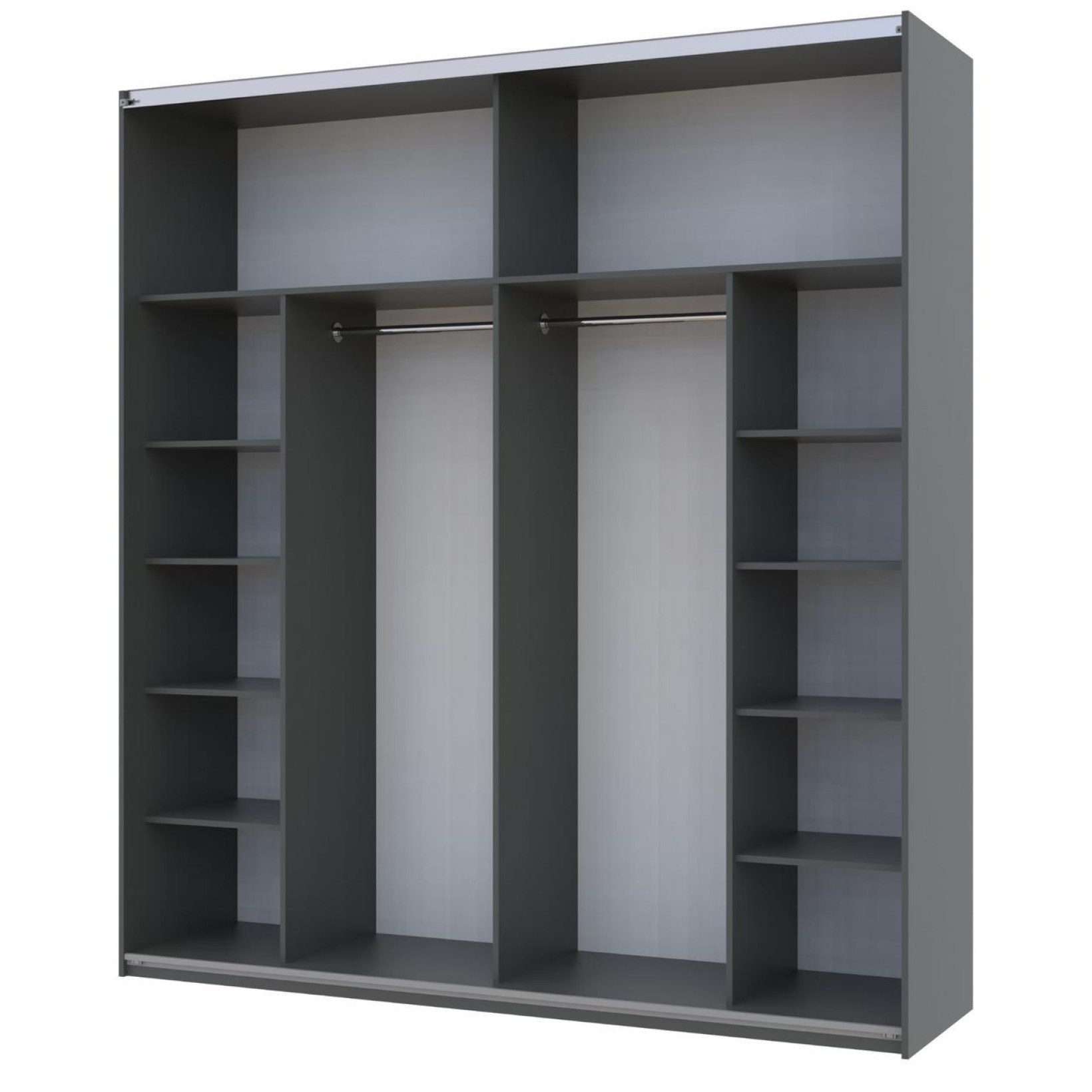 Шкаф купе Doros G-Caiser 2 ДСП / 3 части 220х60х240 (42001012) Графит/Белый