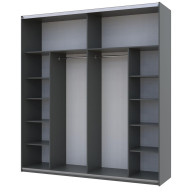 Шкаф купе Doros G-Caiser 2 ДСП / 3 части 220х60х240 (42001012) Графит/Белый