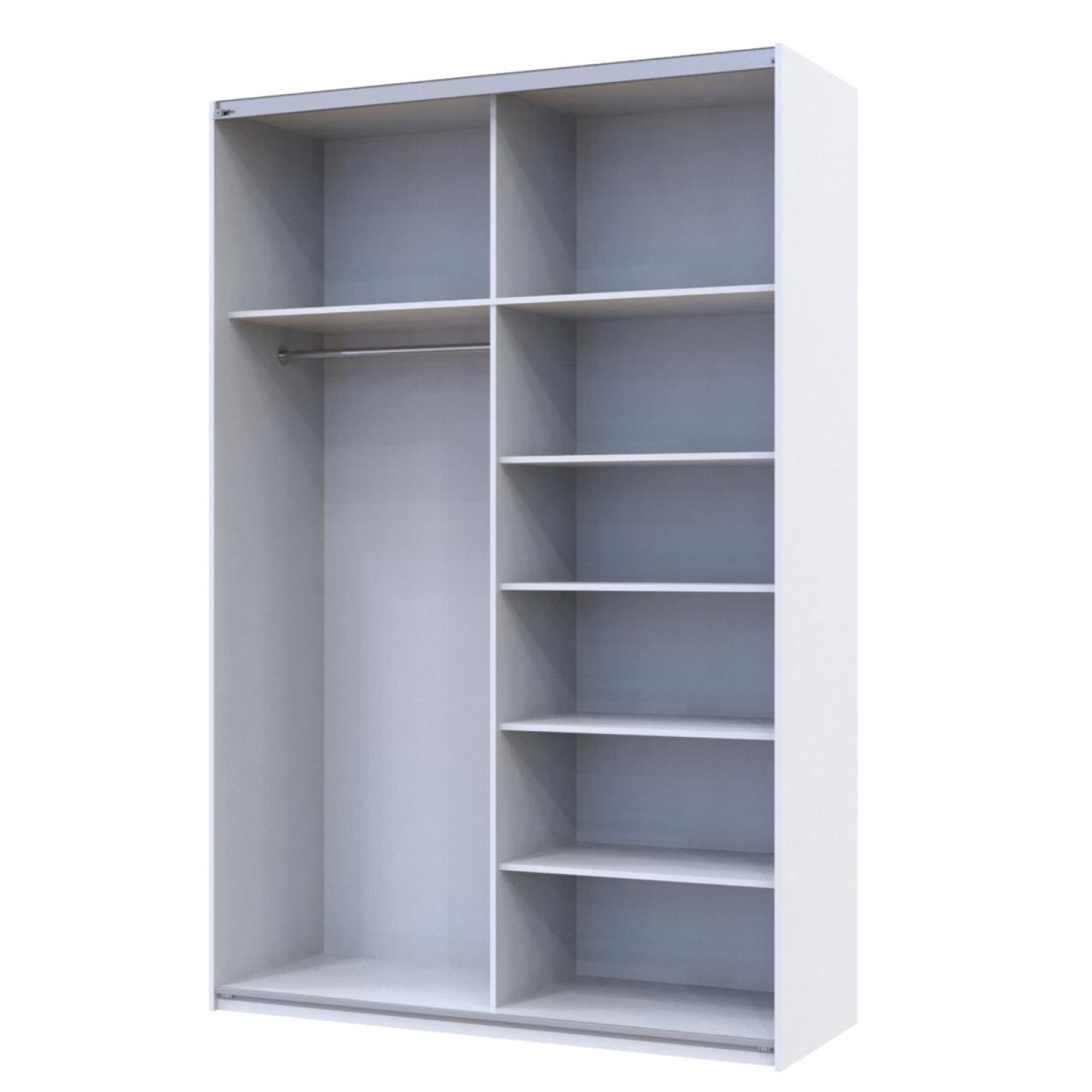 Шкаф купе Doros G-Caiser 2 Зеркала / 3 части 160х60х240 (42002102)  Белый