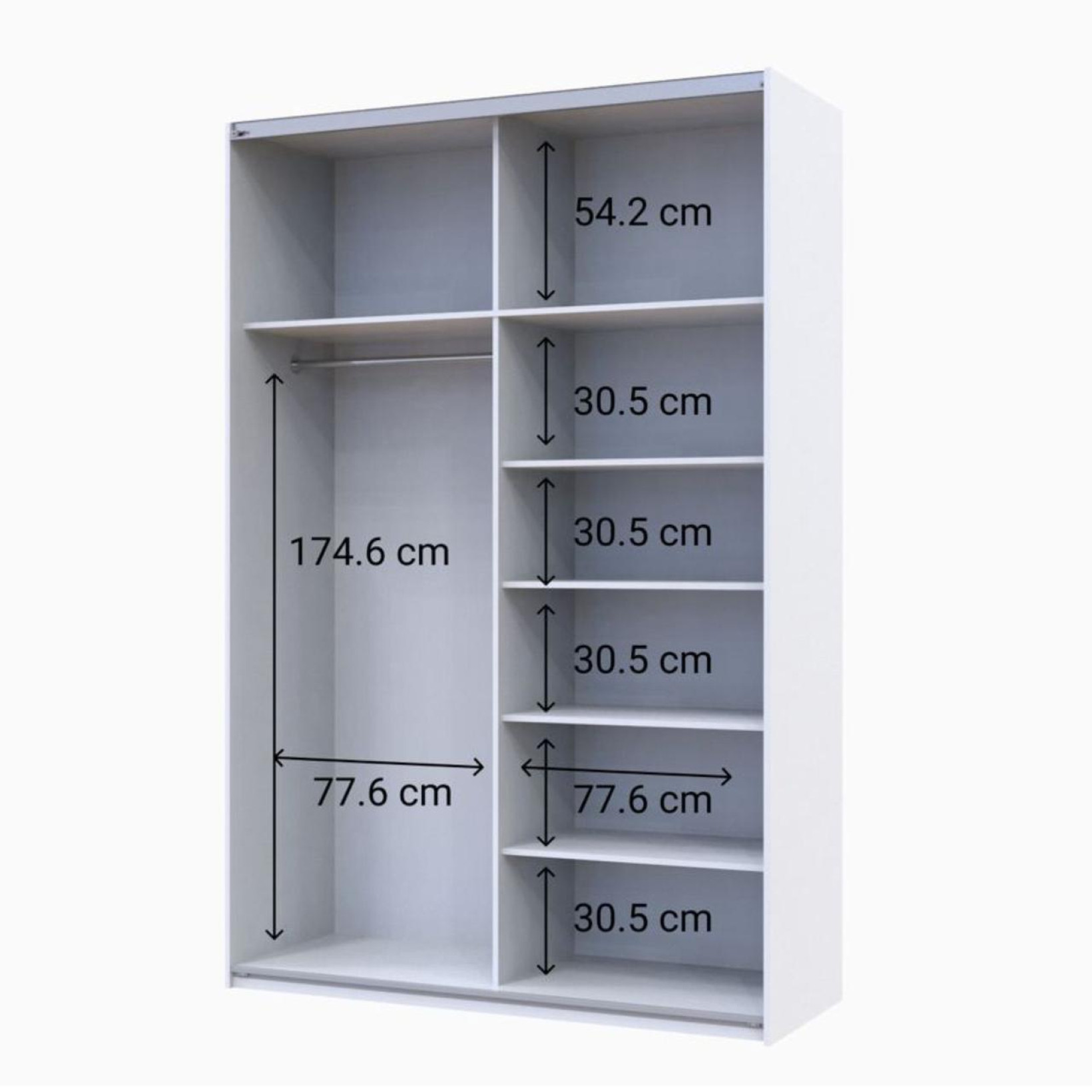 Шкаф купе Doros G-Caiser 2 Зеркала / 3 части 160х60х240 (42002102)  Белый