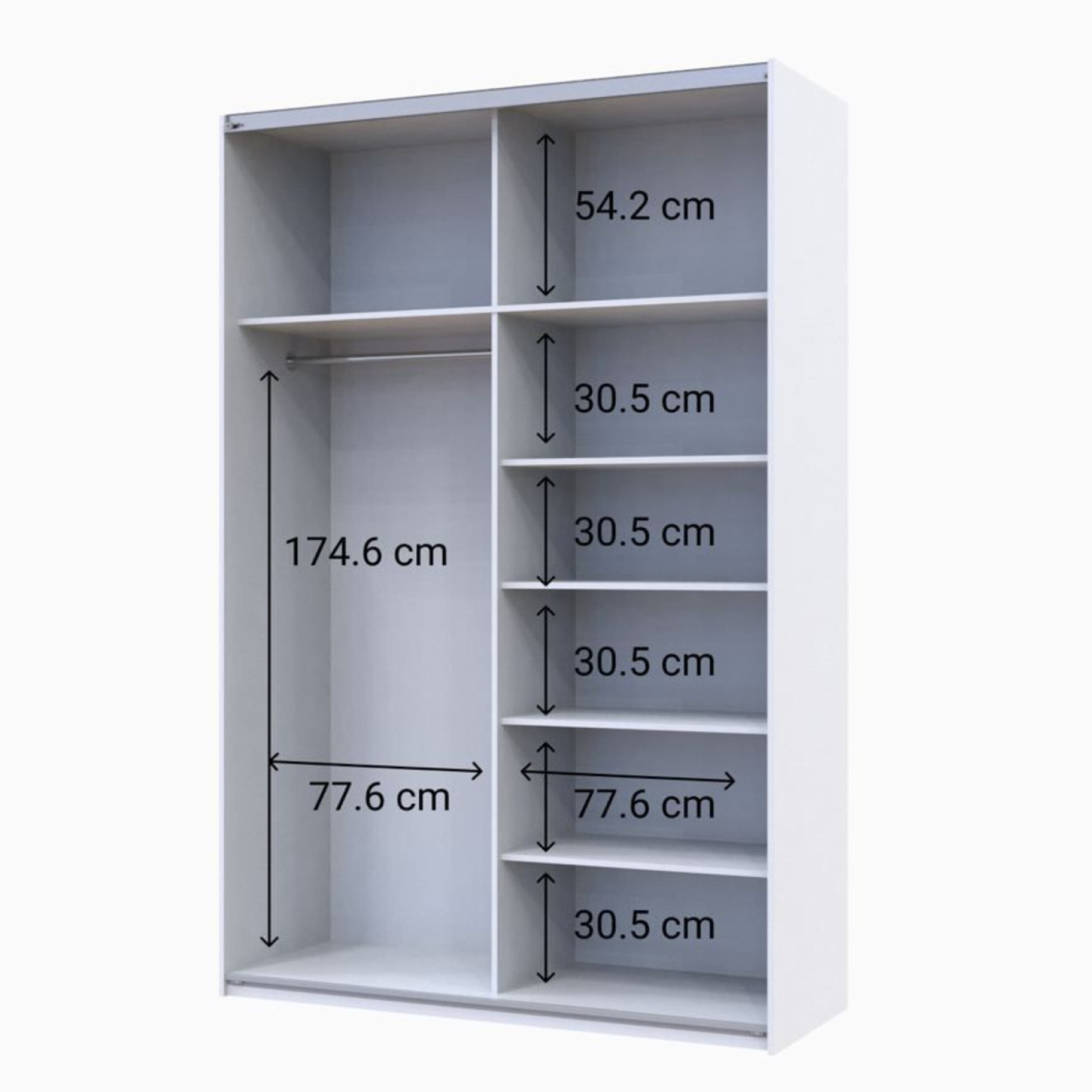 Шкаф купе Doros G-Caiser 1 ДСП / 1 Зеркало / 3 части 160х60х240 (42002103)  Белый