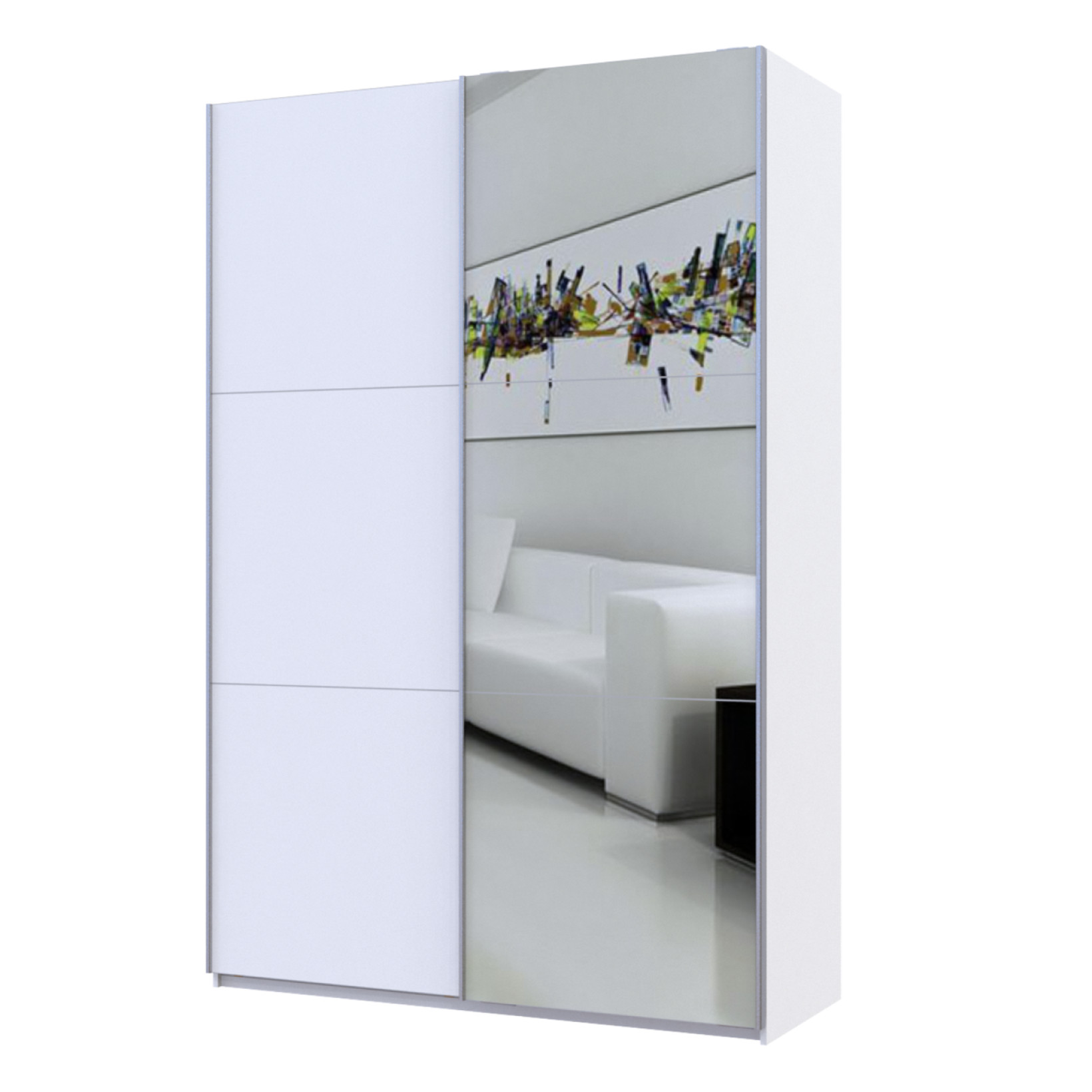 Шкаф купе Doros G-Caiser 1 ДСП / 1 Зеркало / 3 части 160х60х240 (42002103)  Белый