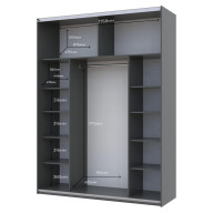 Шкаф купе Doros G-Caiser  2 Зеркала 180х60х240 (42005012) Графит