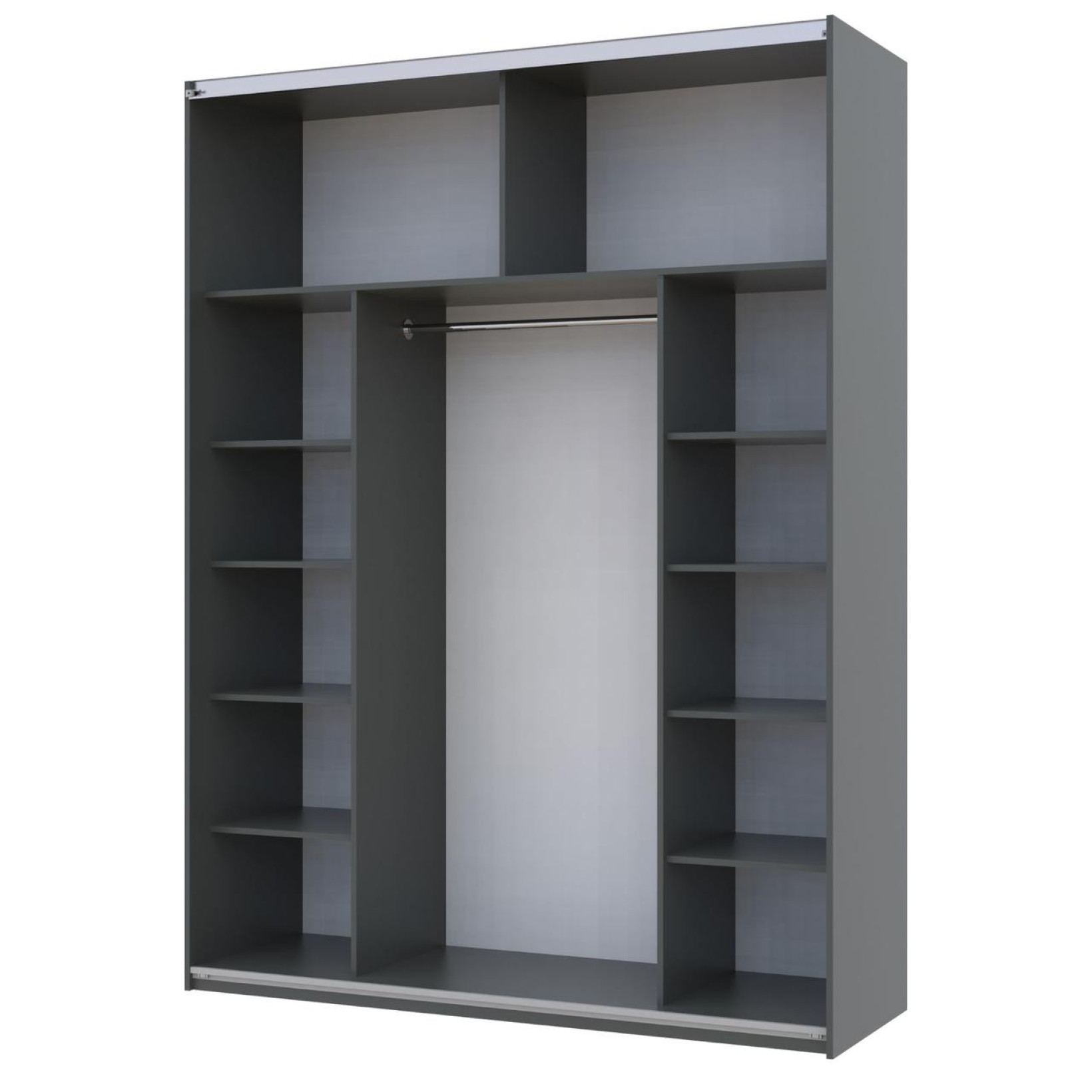 Шкаф купе Doros G-Caiser 2 Стекла / 3 части 180х60х240 (42005016) Графит
